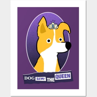 Dog save the Queen - Retro Punk halftone style Posters and Art